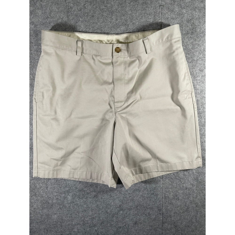 LL Bean Classic Fit Khaki Shorts Mens 36 Tan Cotton Chino Flat Front 267793